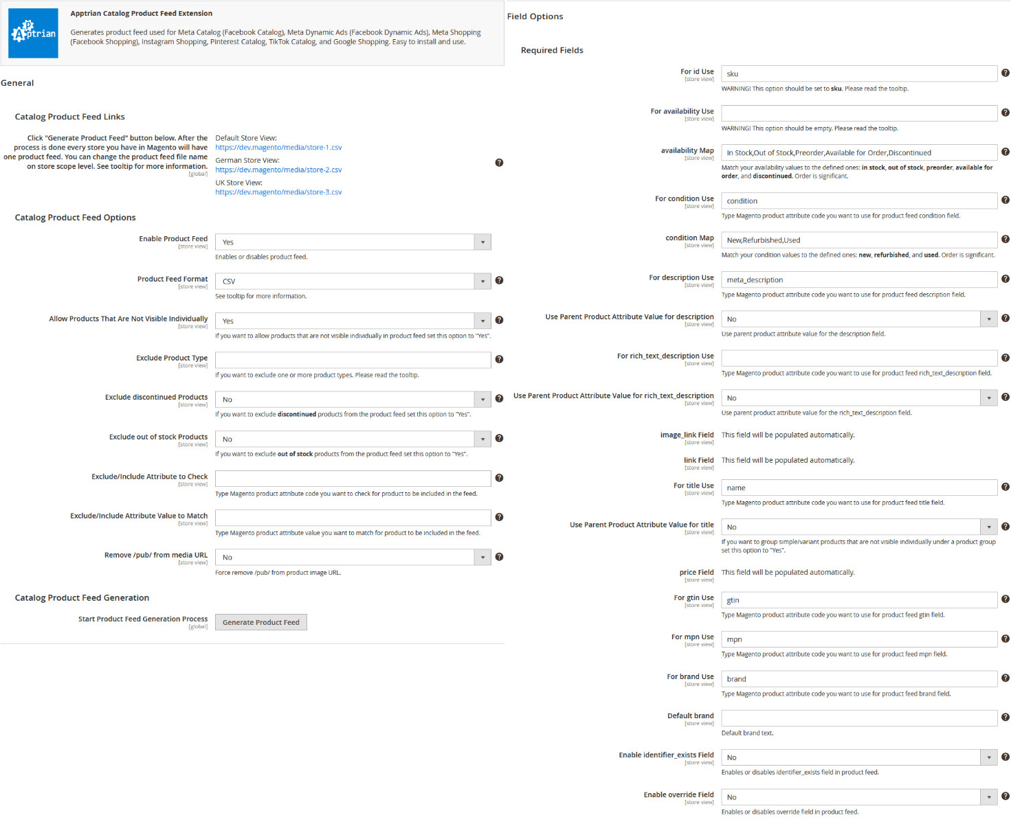 Apptrian Catalog Product Feed for Magento Adobe Commerce